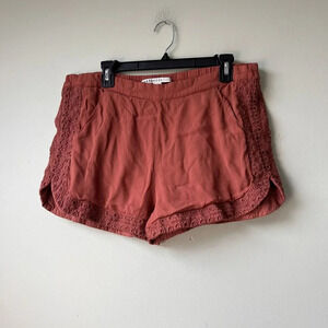 Marrakech Womens Embroidered Trim‎ Rust Shorts Size L